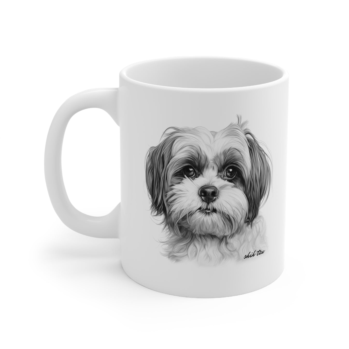 Cute Shih Tzu White Mug Designed Print