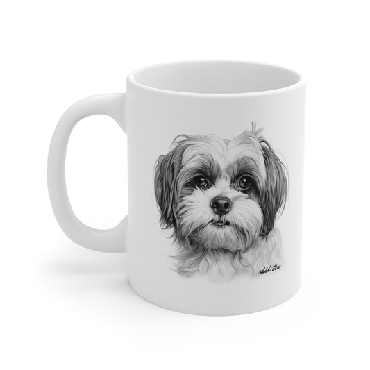 Cute Shih Tzu White Mug Designed Print