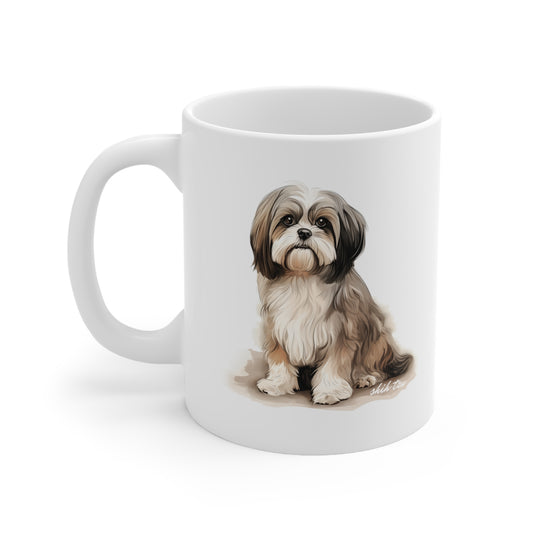 Cute Shih Tzu White Mug Designed Print