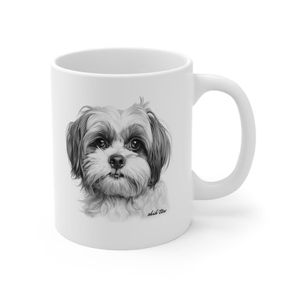 Cute Shih Tzu White Mug Designed Print