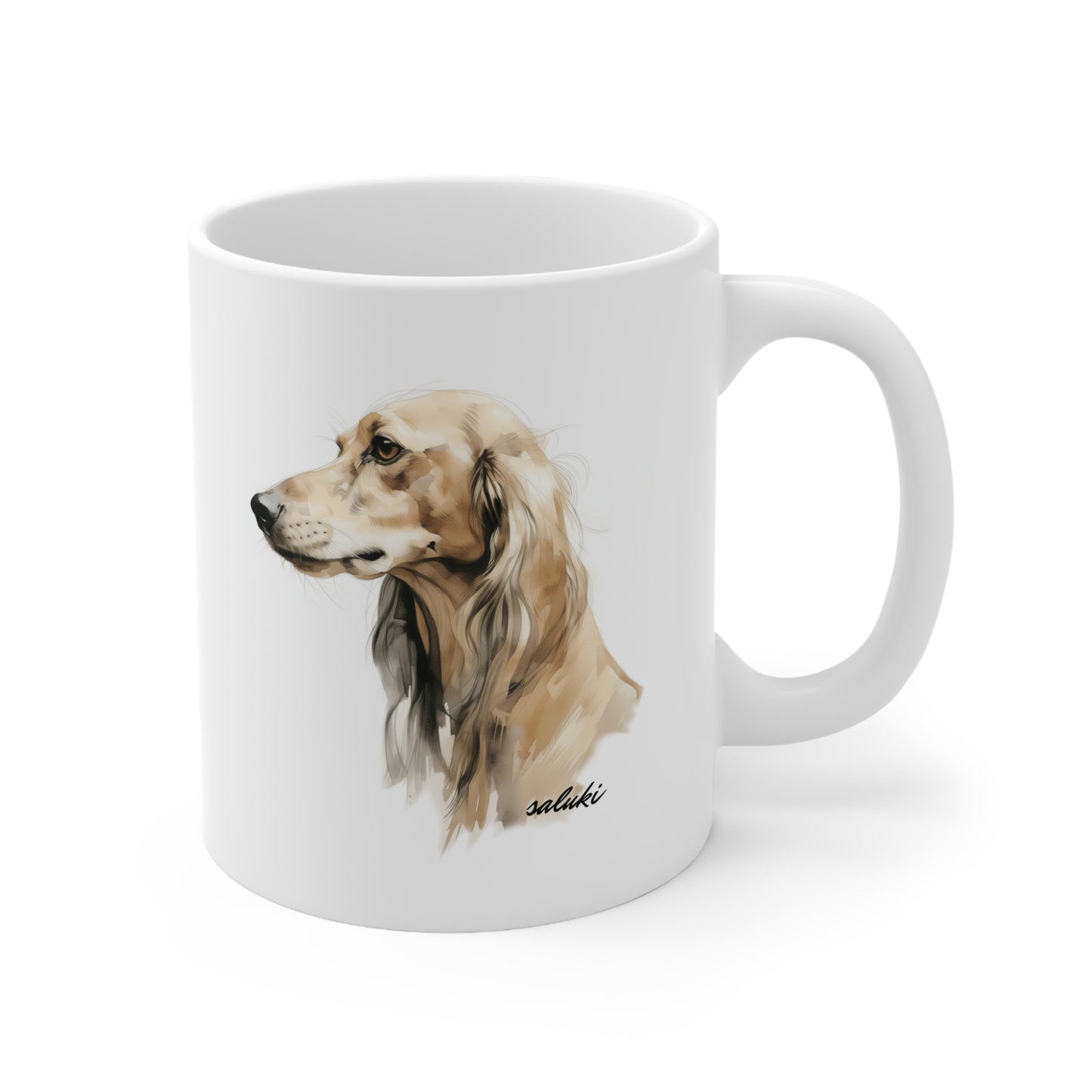 Cute Saluki Painting on a Coffee Cup