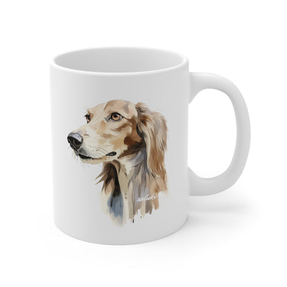 Cute Saluki Painting on a Coffee Cup