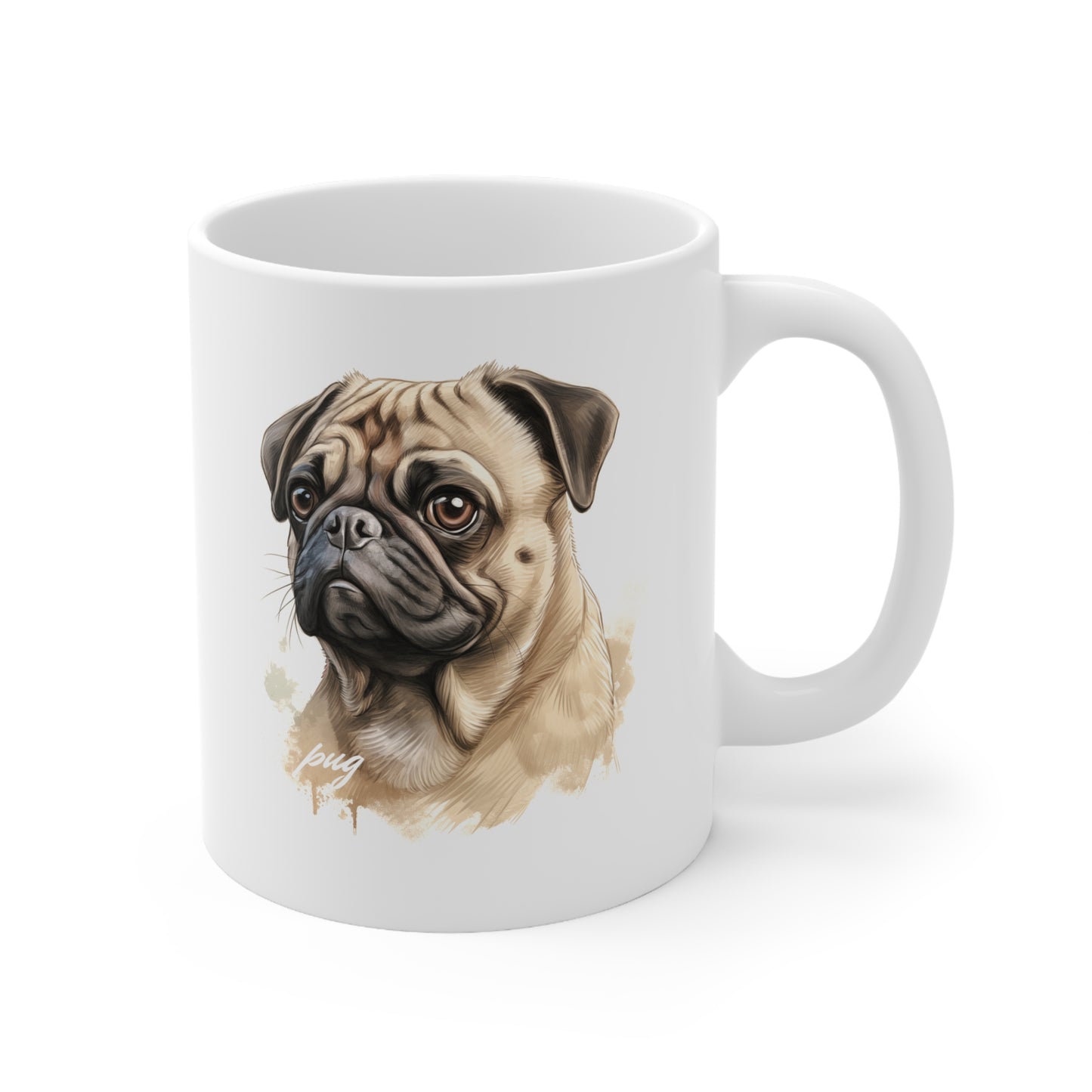 Cute Pug Dog Printed on a Mug