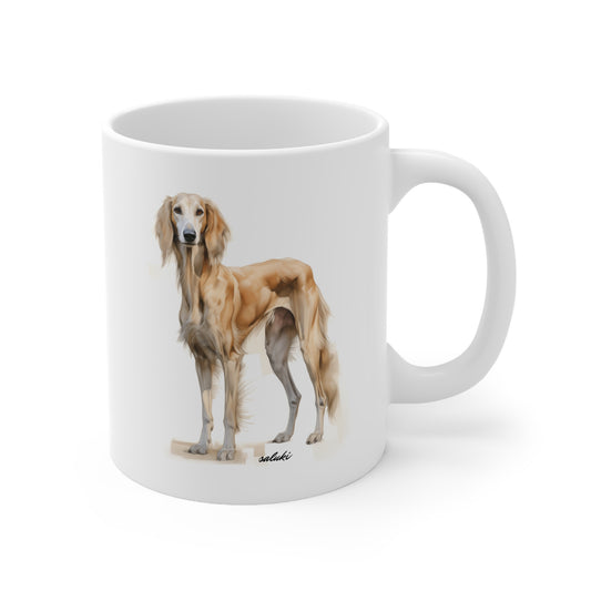 Cute Saluki Painting on a Coffee Cup