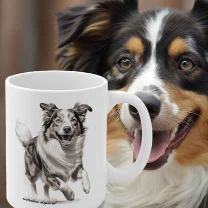 Australian Shepherd White Ceramic Mug