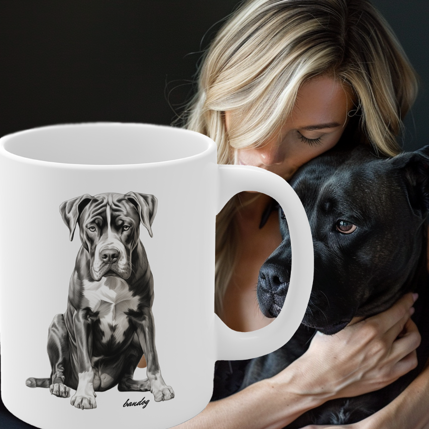 Bandog White Ceramic Mug