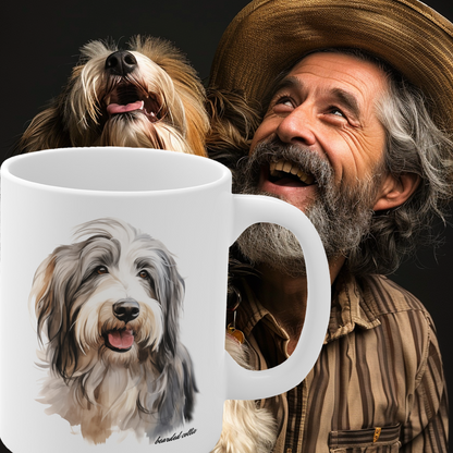 Bearded Collie design on white mug