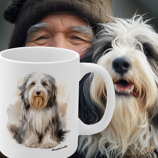 Bearded Collie Drawing Image on a mug