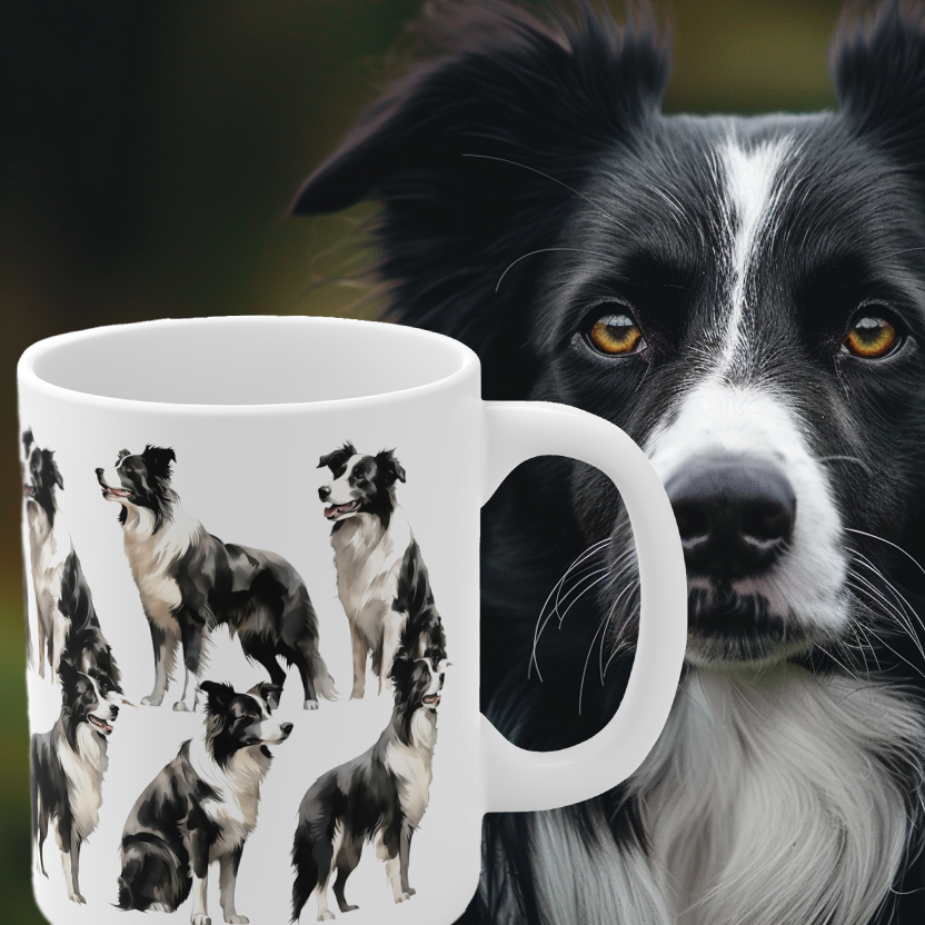 Multiple Border Collie on a mug