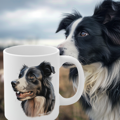 Border Collie Portrait Print on a Mug