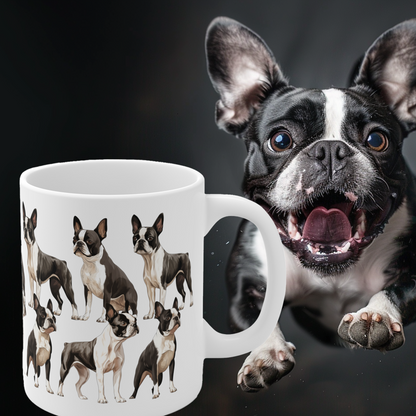 Multiple Boston Terrier on a mug printed image