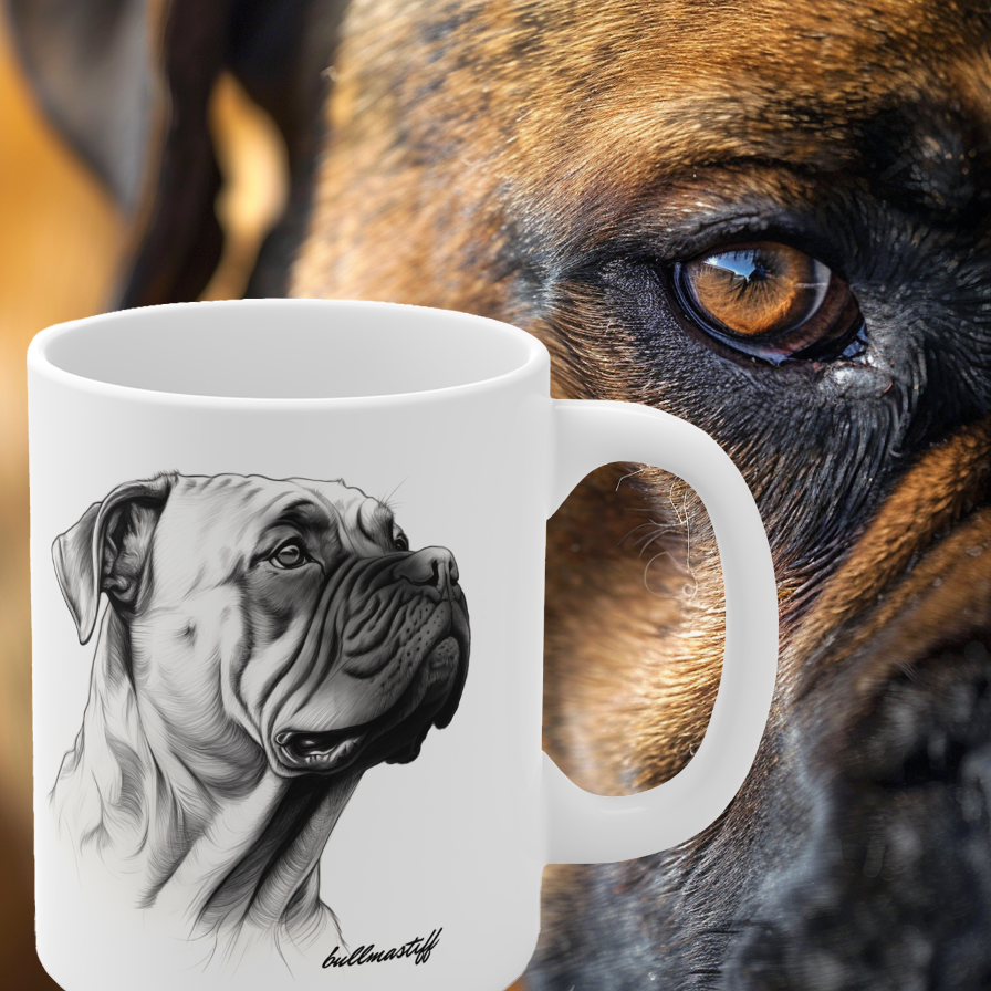 Cute Bullmastiff  on a Mug Print