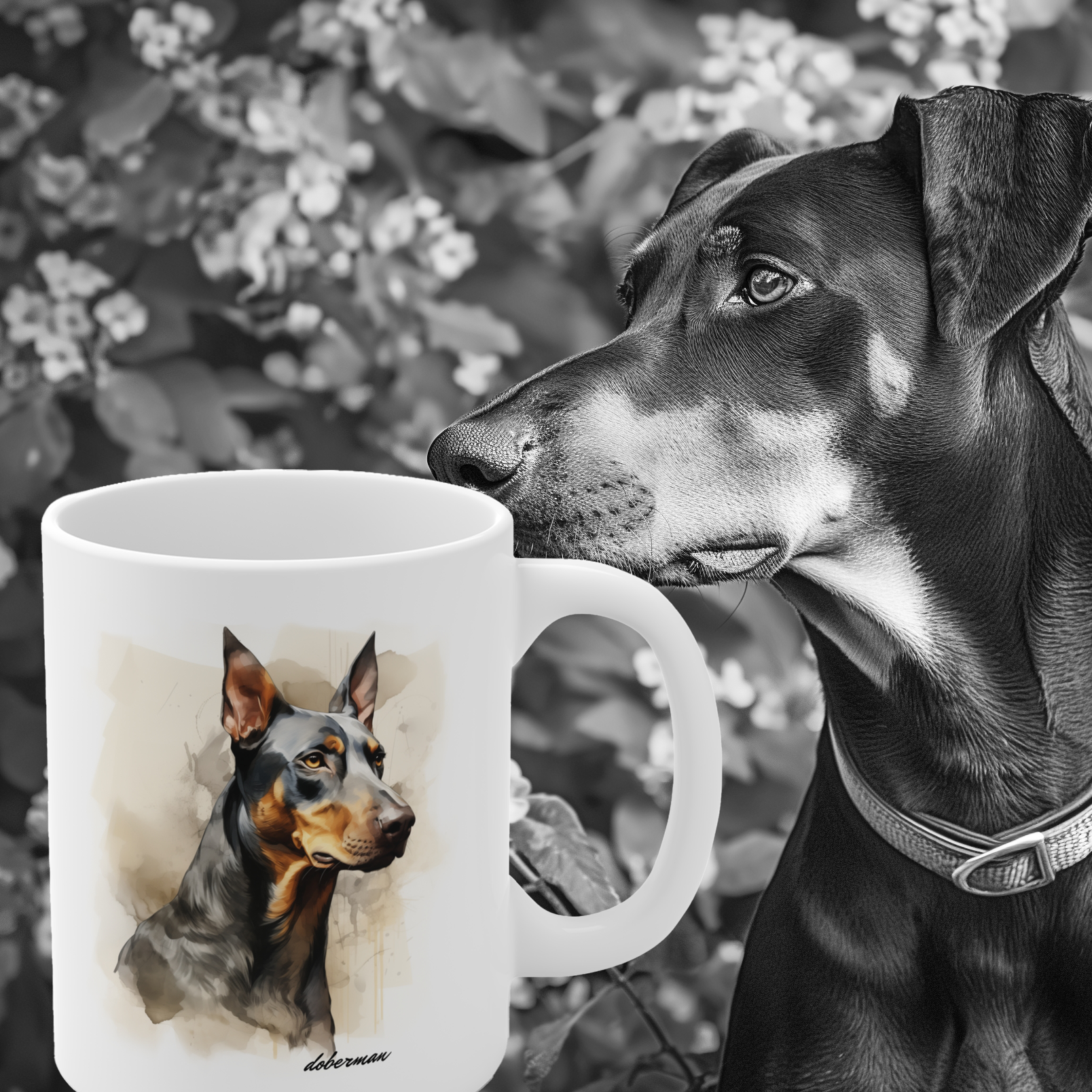 Stunning Doberman Dog Printed on Mug