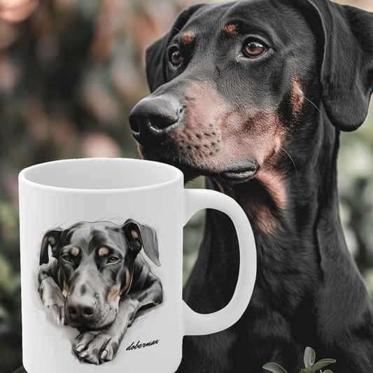 Stunning Doberman Dog Printed on Mug