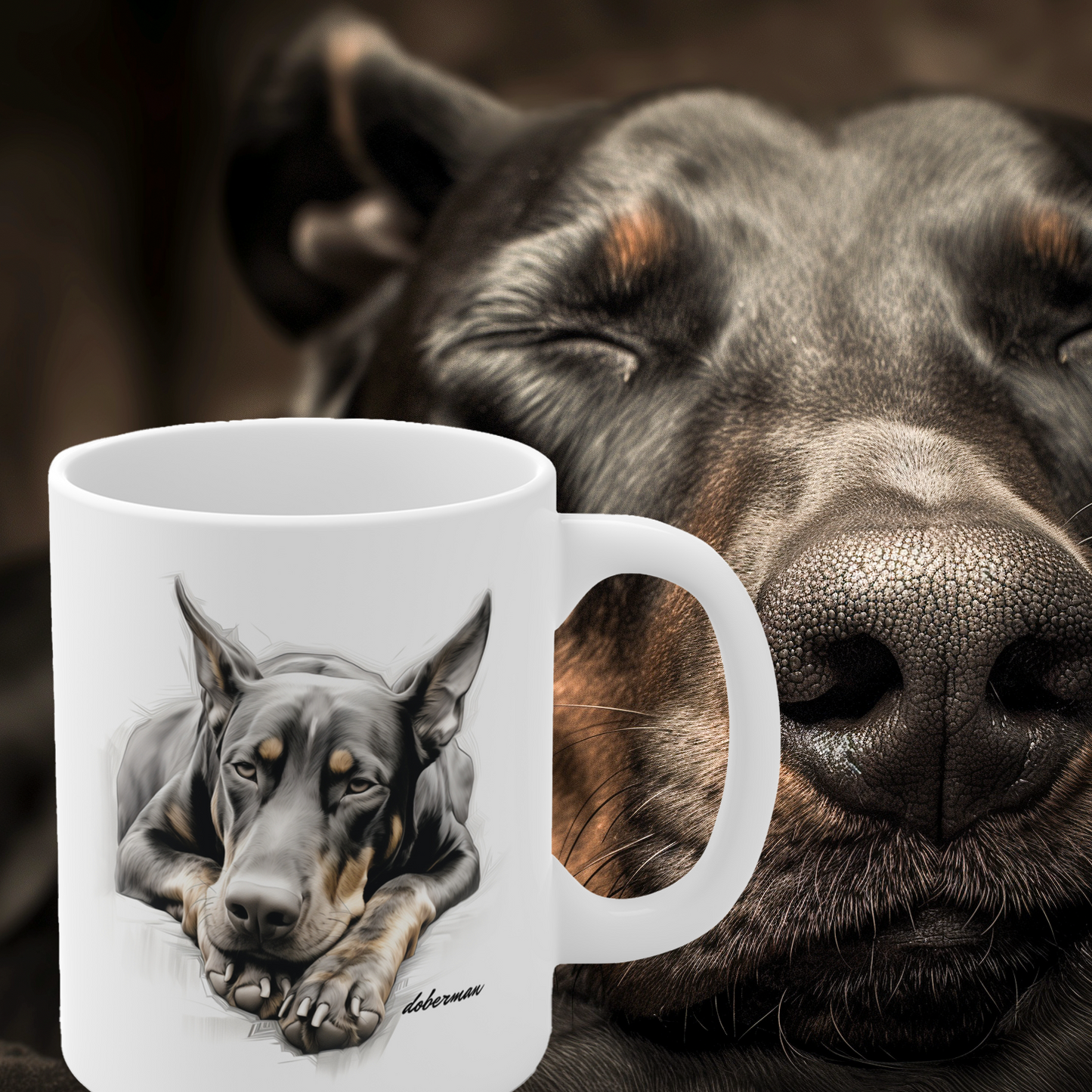 Stunning Doberman Dog Printed on Mug