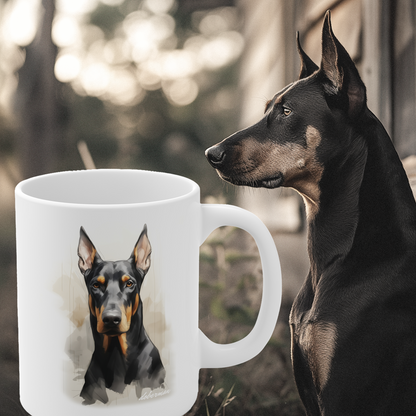 Stunning Doberman Dog Printed on Mug