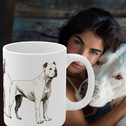 Stunning Dogo Argentino White Mug Print