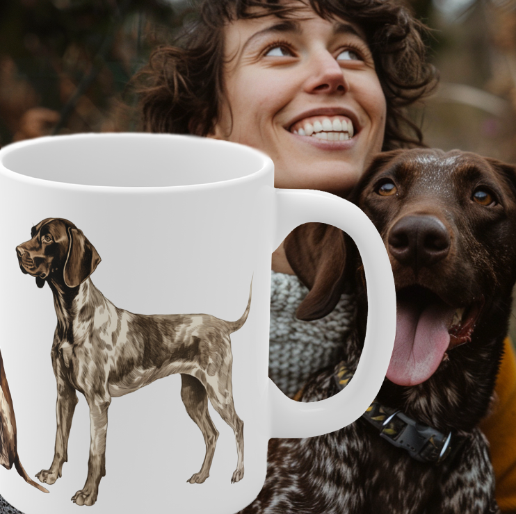 German Shorthair Pointer White Mug Print