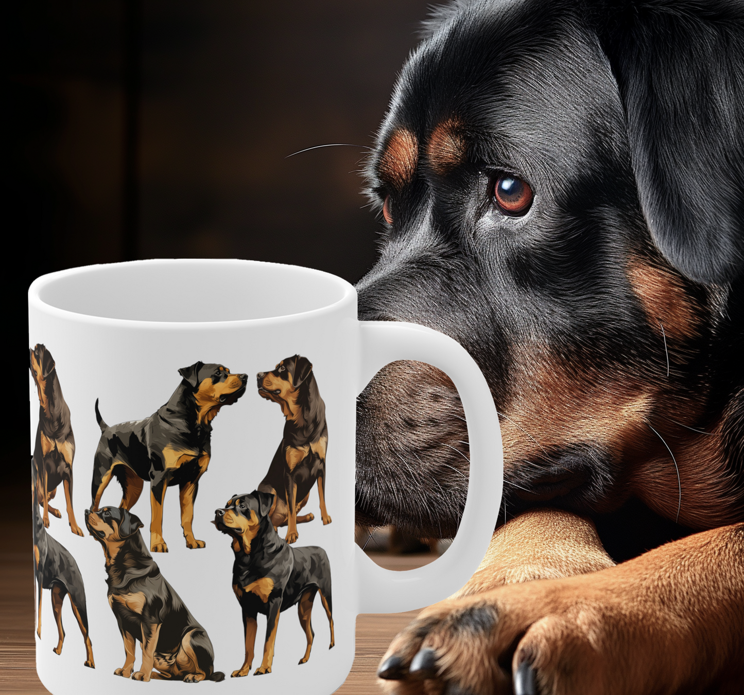 Rottweiler Printed Art on a Mug