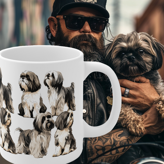 Cute Shih Tzu White Mug Designed Print