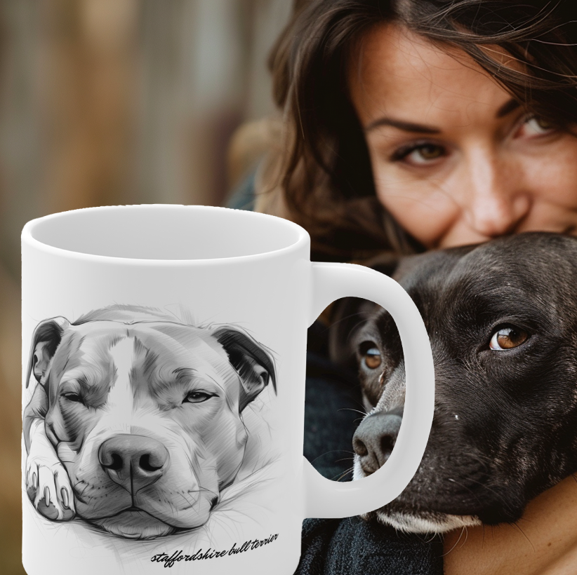 Beautiful Staffordshire Bull Terrier Mug Print