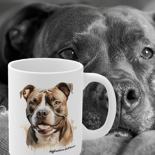 Beautiful Staffordshire Bull Terrier Mug Print