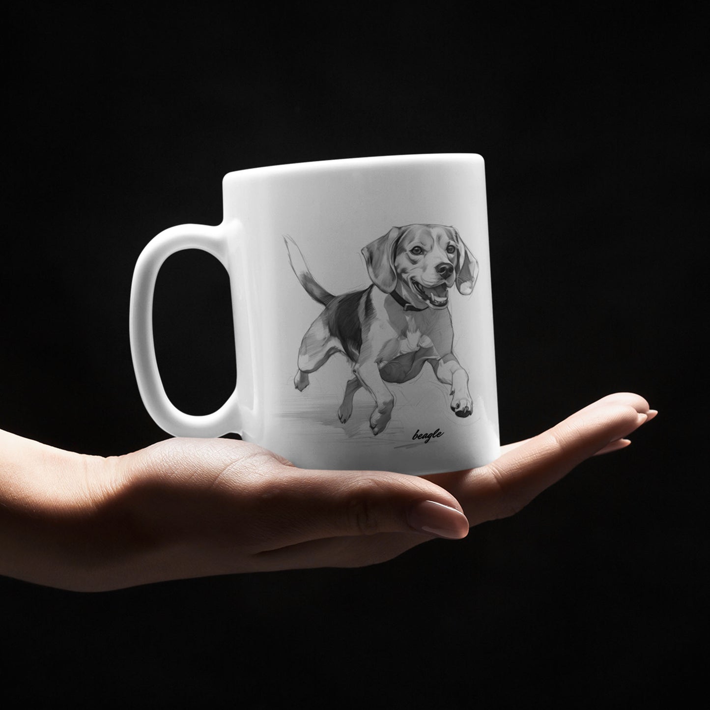 Mug with a Realistic Beagle Print