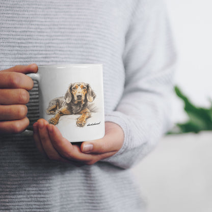 Cute Dachshund Sausage Dog Ceramic Mug Present Print