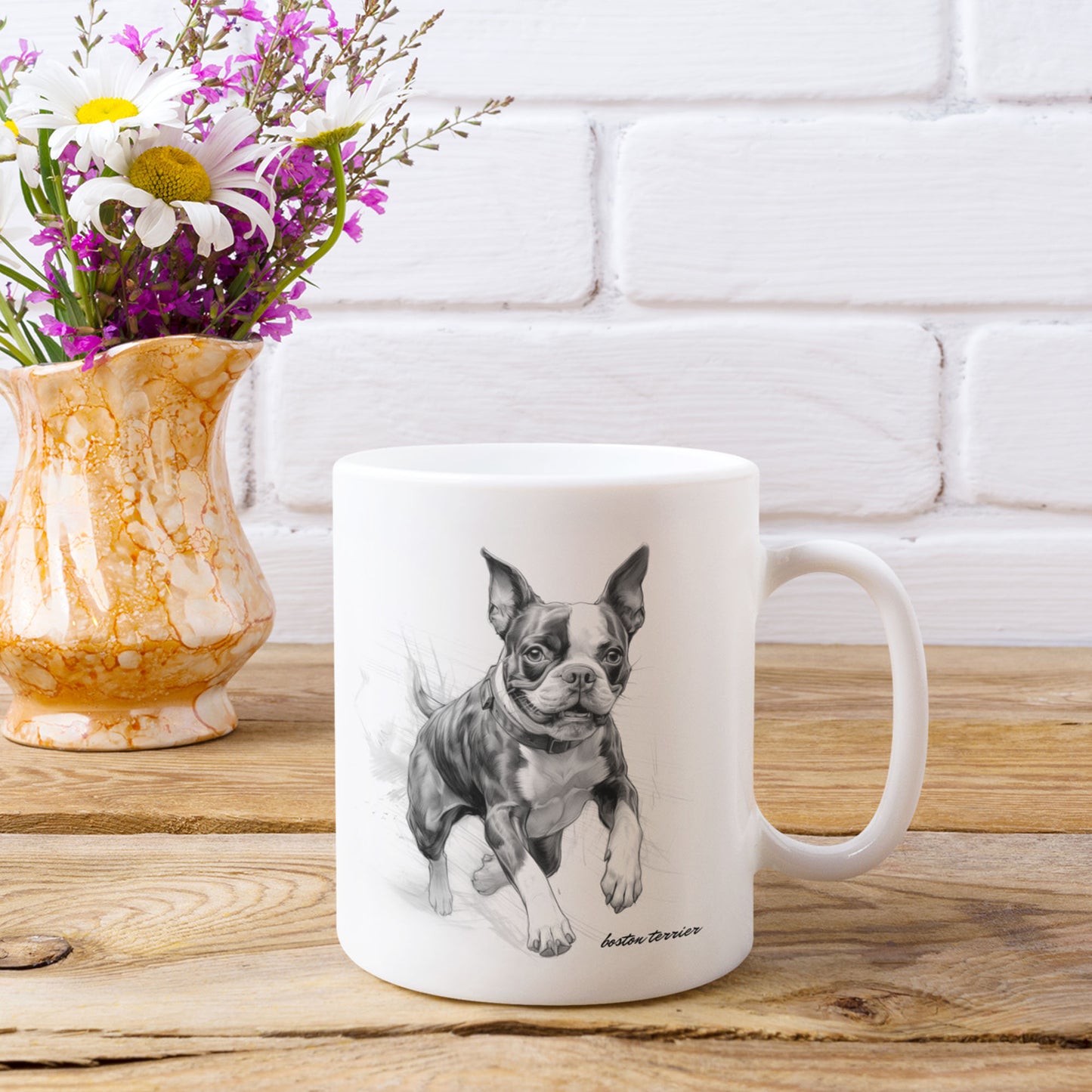 Boston Terrier on a mug printed image