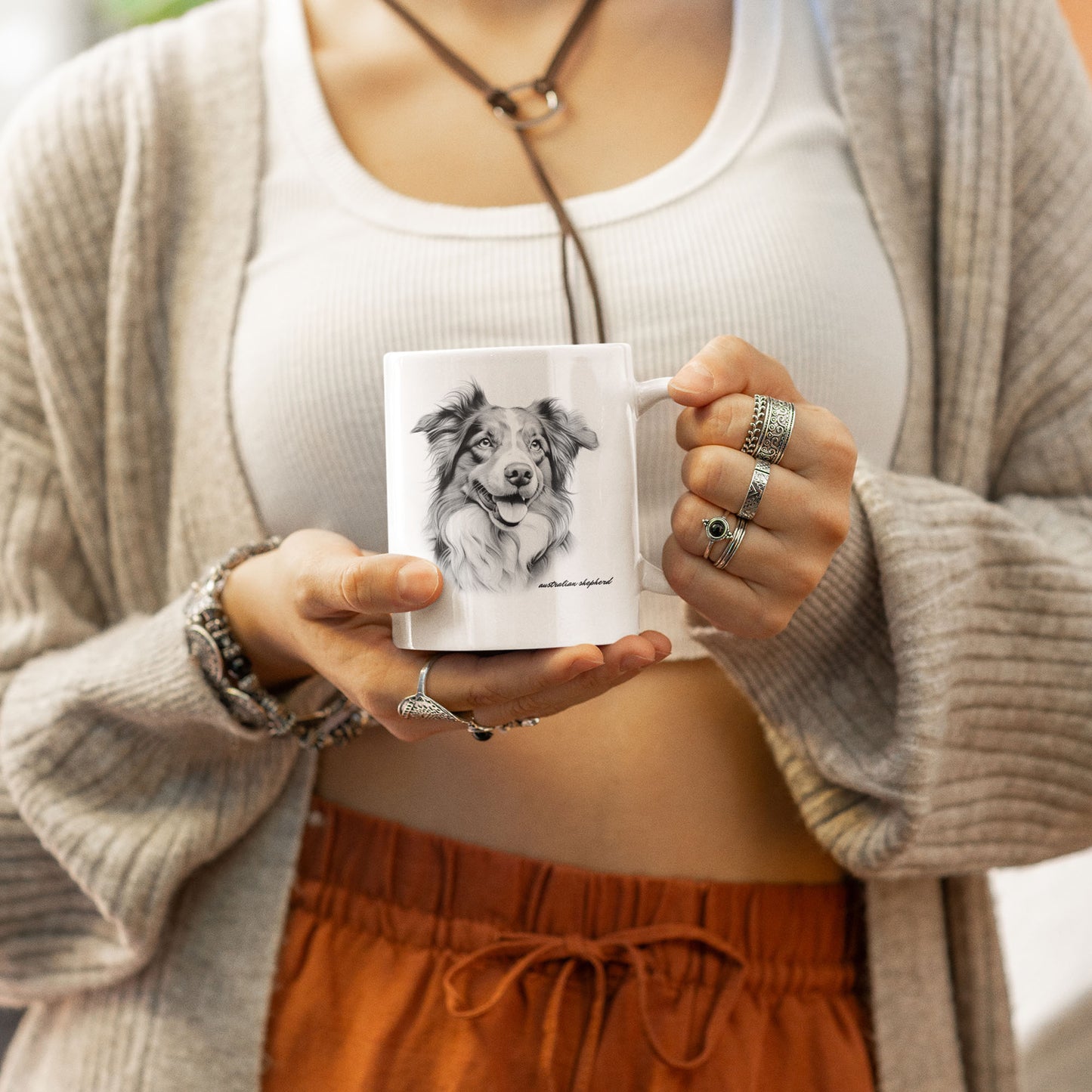 Australian Shepherd white mug gift