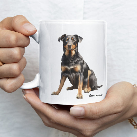 Beauceron Realistic Print White Mug