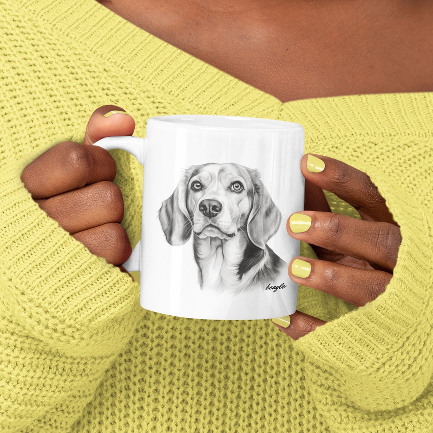 Mug with a Realistic Beagle Print