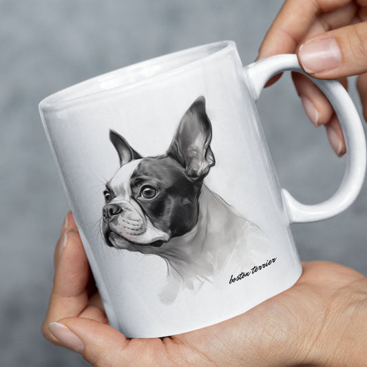 Boston Terrier on a mug printed image