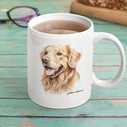 Golden Retriever White Mug