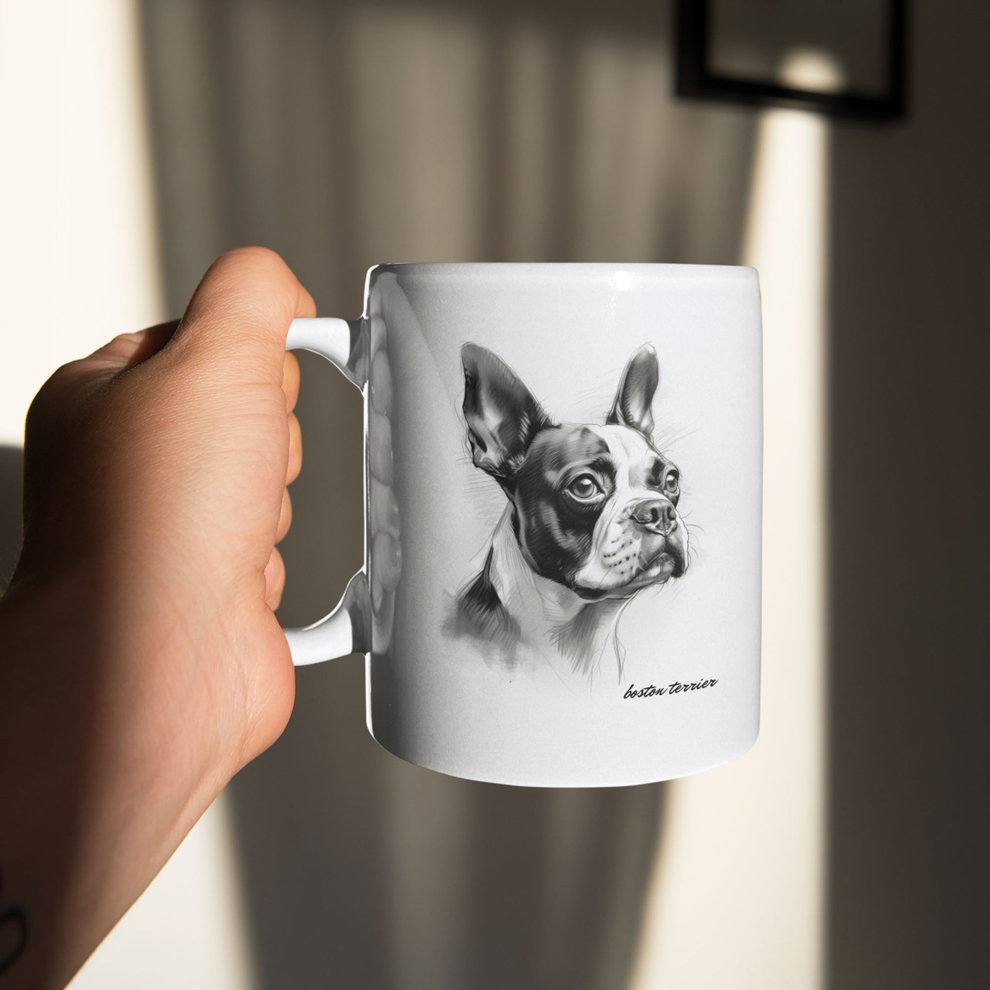 Boston Terrier on a mug printed image