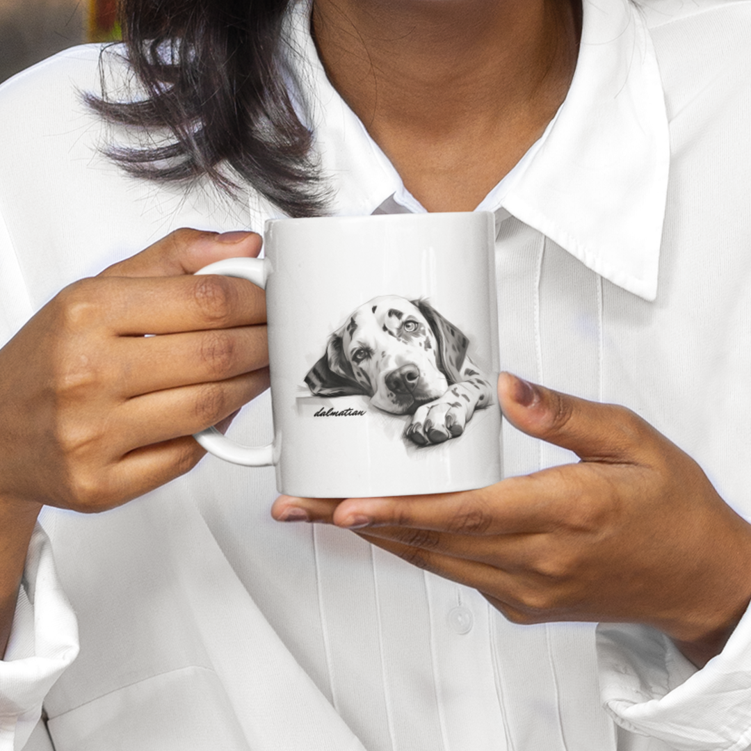 Beautiful puppy Dalmatian Art on a mug