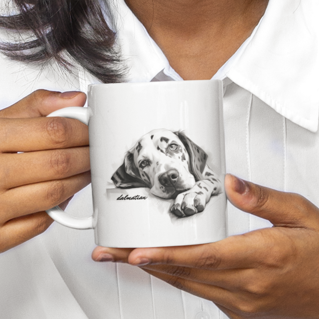 Beautiful puppy Dalmatian Art on a mug